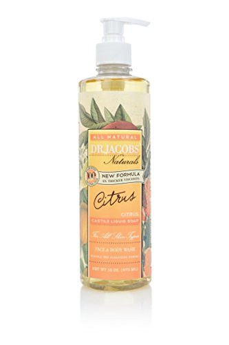 DRJACOBS NATURALS Pure Castile Liquid Soap  Natural Face and Body Wash 16 oz Citrus