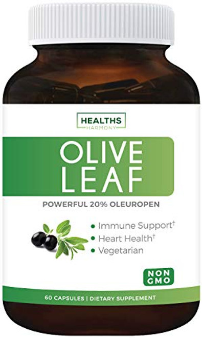 Olive Leaf Extract NonGMO Super Strength 20 Oleuropein 750mg Vegetarian Immune Support Cardiovascular Health Antioxidant Supplement No Oil 60 Capsules Olive Leaf Extract NonGMO Super Strength 20 Oleuropein 750mg Vegetarian Immune Support Cardiovascular Health Antioxidant Supplement No Oil 60 Capsules