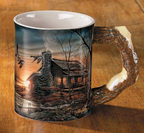 Wild Wings Golden Retreat  Cabin Sculpted Mug by Terry Redlin 16 oz