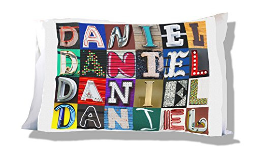 Personalized Pillowcase featuring DANIEL  photos of sign letters