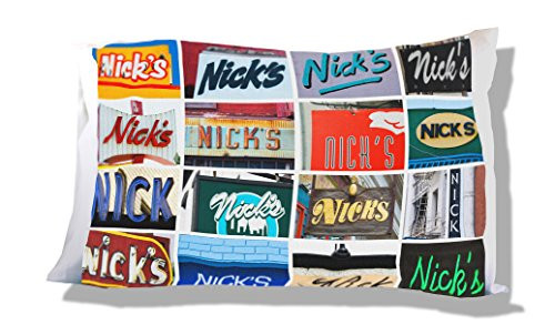 Personalized Pillowcase featuring the name NICK photos of signs Personalized Pillowcase featuring the name NICK photos of signs