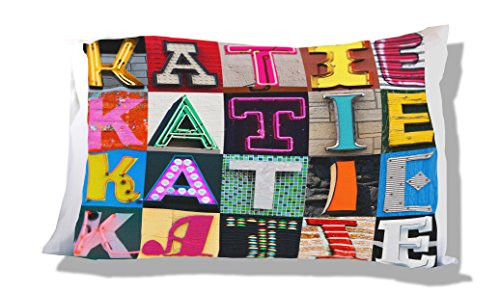 KATIE Personalized Pillowcase featuring photos of sign letters KATIE Personalized Pillowcase featuring photos of sign letters