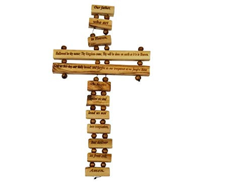 Bethlehem Gifts TM Olive Wood Cross Our Father in Heaven Prayer Home Protection English Holy Land Bethlehem Gifts TM Olive Wood Cross Our Father in Heaven Prayer Home Protection English Holy Land
