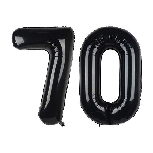 TimLin 40 inch Black 70 Number Jumbo Foil Mylar Helium Balloons  Party Decoration Supplies Balloons  Great for 70th Birthday or 70th Any Anniversary Parties Events
