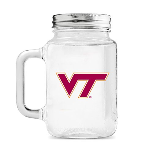 NCAA Virginia Tech Hokies 20oz Glass Mason Jar
