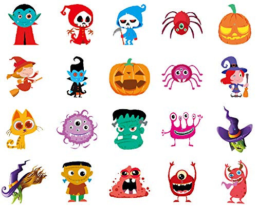 100 Sheets PADOUN Halloween Tattoos Kids Set Temporary Tattoos Kids 20 Cute Designs Stick on Children TattoosFake Pumpkin Tattoos Stickers for Kids Children Halloween Party Favors
