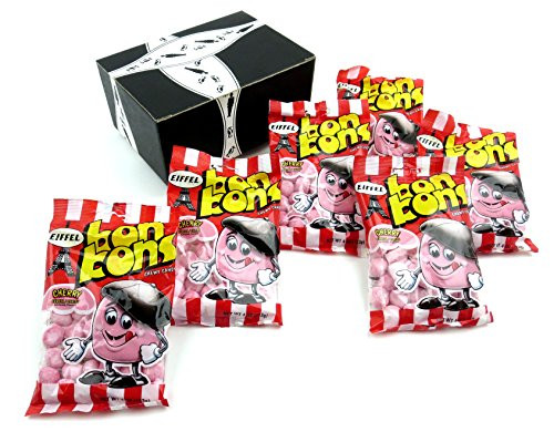 Eiffel Cherry Bon Bons Chewy Candy 4 oz Bags in a BlackTie Box Pack of 6 Eiffel Cherry Bon Bons Chewy Candy 4 oz Bags in a BlackTie Box Pack of 6