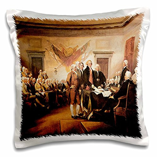 3D Rose the Declaration of Independence 4 July 1776 by John Trumbull American Art Design Pillowcase, 16" x 16"