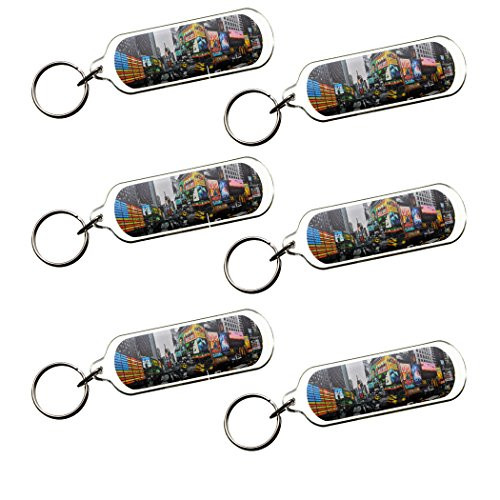 6X Ultimate Collectible New York Manhattan Time Square Landmarks Photo Keychain Key Ring Gift Souvenir A17