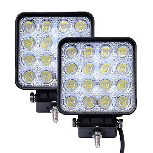 LED Work Light 48W 4Inch 2PCS Square Pods Work Light Spot Beam Off Road Driving Light 12V24V Fog Light Truck Light Boat Lighting Truck Light Boat Lighting for Truck Pickup Jeep SUV ATV UTV 4WD