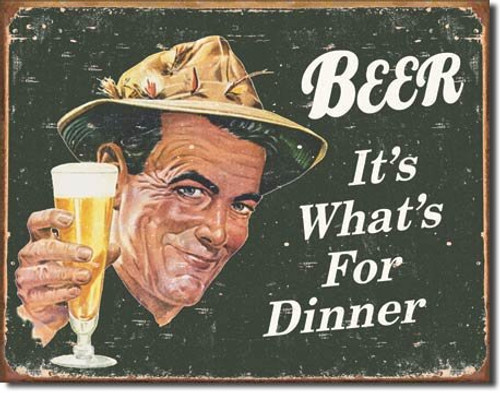 The Finest Website Inc New Beer Its Whats for Dinner 16 x 125 D1424 Rustic Weathered Look Tin Sign The Finest Website Inc New Beer Its Whats for Dinner 16 x 125 D1424 Rustic Weathered Look Tin Sign