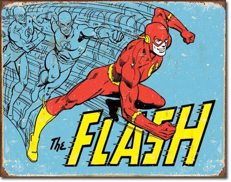The Finest Website Inc New Flash Super Hero 16 x 125 D1959 Weathered Appearance Tin Sign