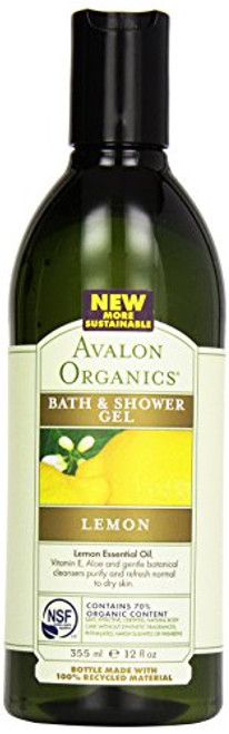 Avalon Organic Botanicals Bath  Shower Gel Lemon 12 oz