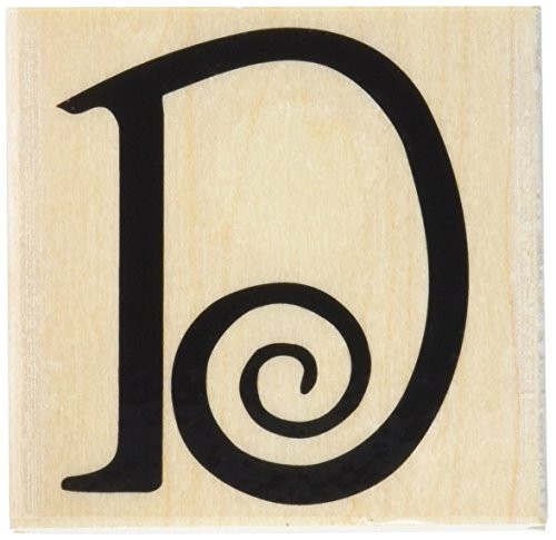 Hero Arts Curly D Alpha Woodblock Stamp
