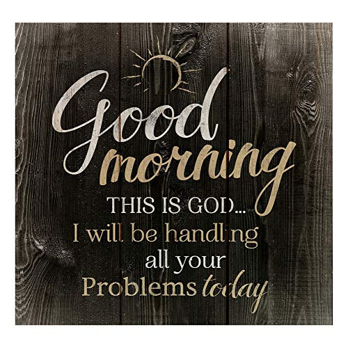 P Graham Dunn Good Morning This is GodRustic Dark 10 x 10 Wood Pallet Design Wall Art Sign Plaque