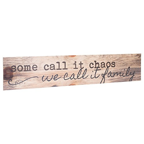 P Graham Dunn Chaos Call it Family Rustic Brown 36 x 7 Inch Wood Pallet Wall Plaque Sign