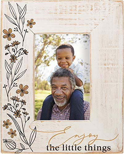 P Graham Dunn Enjoy Little Things Distressed Cream 9875 x 775 Pine Wood Tabletop Photo Frame