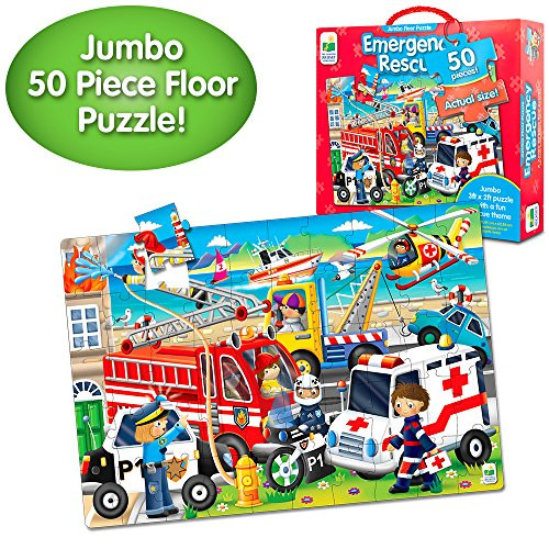 The Learning Journey Jumbo Floor Puzzles  Emergency Rescue  Extra Large Puzzle Measures 3 ft by 2 ft  Preschool Toys  Gifts for Boys  Girls Ages 3 and Up