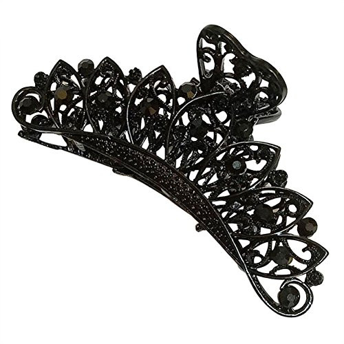 Women Retro Metal Hair Accessories Rhinestone Fancy Hair Claw Jaw Clips Pins Fashion Flowers Hair Catch Barrette A