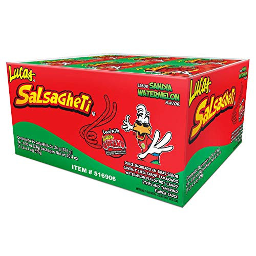 Lucas Salsagheti Watermelon Tamarind 12 Count SUGAR CANDY  ETHNIC