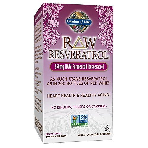 Garden of Life Heart Resveratrol Supplement  Raw Whole Food Antioxidant Formula for Heart Health 60 Capsules