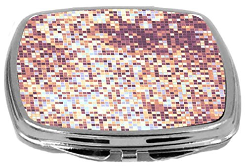 Rikki Knight Compact Mirror Grunge Mini Mosaic Purple Squares