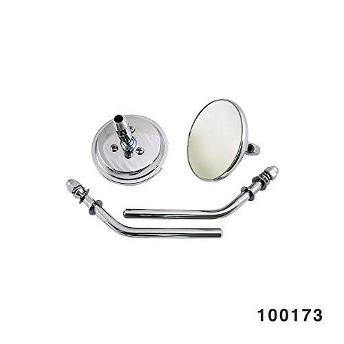 Fangster Round Style Mirror Chrome for Harley Davidson Custom Application