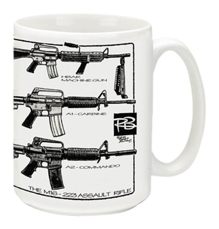 Cuppa Second Amendment Rights 15Ounce Coffee Mug with M16s