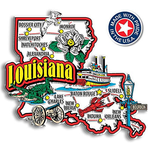 Louisiana State Jumbo Map Magnet