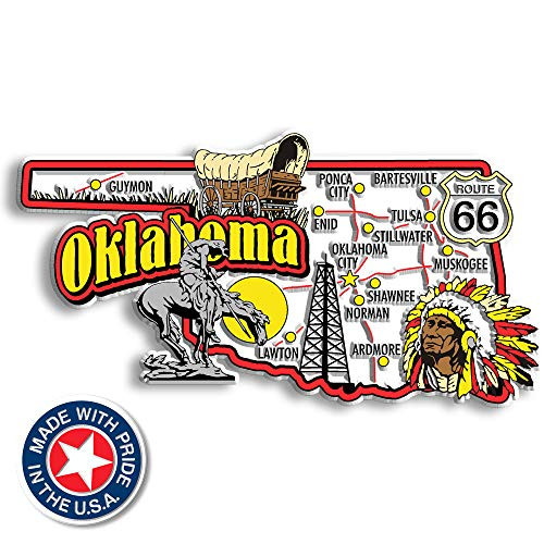 Oklahoma State Jumbo Map Magnet