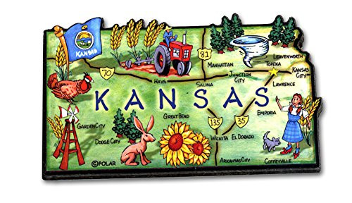 ARTWOOD MAGNET  KANSAS STATE MAP