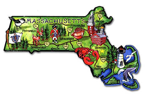 ARTWOOD MAGNET  MASSACHUSETTS STATE MAP