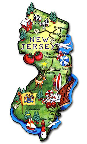 ARTWOOD MAGNET  NEW JERSEY STATE MAP