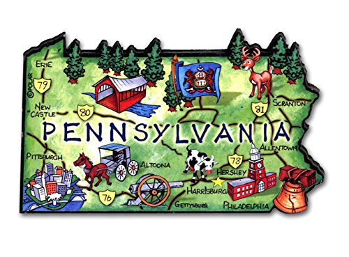 ARTWOOD MAGNET  PENNSYLVANIA STATE MAP