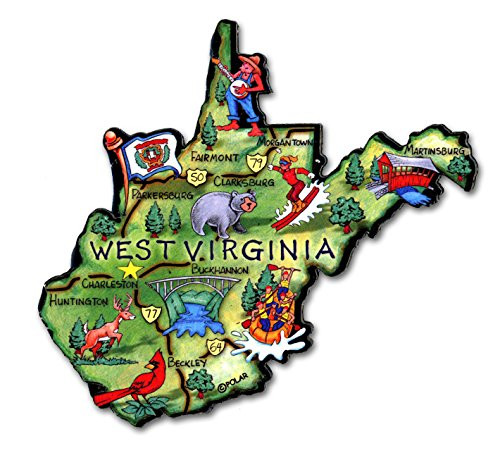 ARTWOOD MAGNET  WEST VIRGINIA STATE MAP