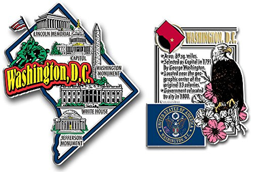 State Jumbo Map and Montage Magnet Set  WASHINGTON DC
