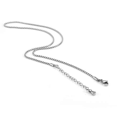 XIUDA 25mm 22 Inch Square Rolo Stainless Steel Chain Necklace Women Men JewelrySilver Necklace Chain XIUDA 25mm 22 Inch Square Rolo Stainless Steel Chain Necklace Women Men JewelrySilver Necklace Chain