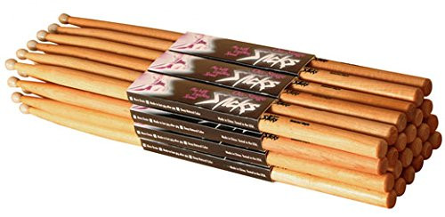 On Stage 5A Hickory Drum Sticks  12 Pack Nylon Tip
