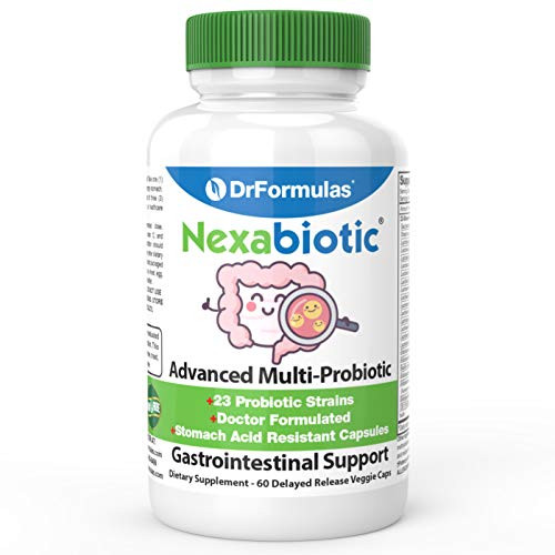 DrFormulas Best Probiotics for Women  Men  Nexabiotic Multi Probiotic with Saccharomyces Boulardii Lactobacillus Acidophilus B infantis Prebiotic 60 Count Capsules Not Pearls