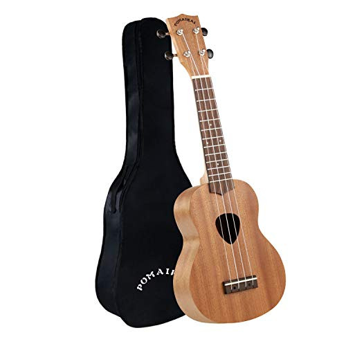 POMAIKAI Soprano Ukulele Mahogany Professional Uke Hawaii kids Guitar 21 Inch with Gig Bag for kids Students and Beginners