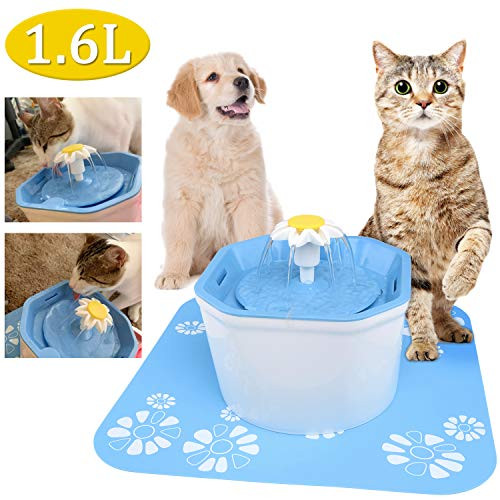 Cat Water Fountain Pet Fountain Cat Water Dispenser Healthy Hygienic Drinking Fountain Super Quiet Flower Automatic Electric Water Bowl with 3 Different Water Flow for Dogs Cats Birds Small Animals Cat Water Fountain Pet Fountain Cat Water Dispenser Healthy Hygienic Drinking Fountain Super Quiet Flower Automatic Electric Water Bowl with 3 Different Water Flow for Dogs Cats Birds Small Animals