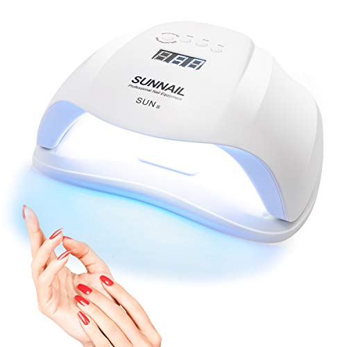 54W UV Nail LampNail Dryer for Gel Polish LED Nail Lamps with 4 Timer Settings  Sensor UV Light Curing Lamp for Gel Nails and Toe Nail Curing
