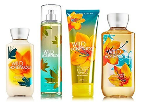 Wild Honeysuckle Gift Set Signature Collection  Bath  Body Works  Body Lotion  Fragrance Mist  Body Cream  Shower Gel Full Size