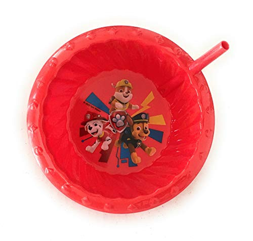 Zak Designs Paw Patrol Children Sipper Cereal Bowl with Straw RED