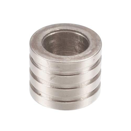 UNICRAFTALE 10PCS 10mm Stainless Steel Column European Beads Tube Large Hole Spacer Beads Smooth Surface Grooved Loose Beads for DIY Bracelet Necklace Jewelry Making Craft Hole 7mm