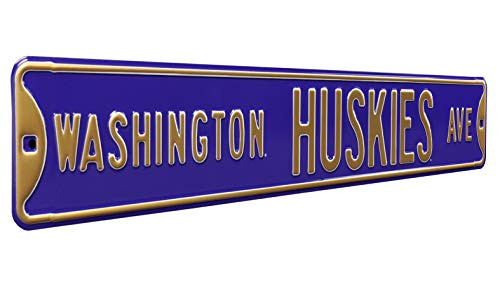 Authentic Street Signs 70123 Washington Huskies Ave Heavy Duty Metal Street Sign Wall Decor 36 x 6 Authentic Street Signs 70123 Washington Huskies Ave Heavy Duty Metal Street Sign Wall Decor 36 x 6