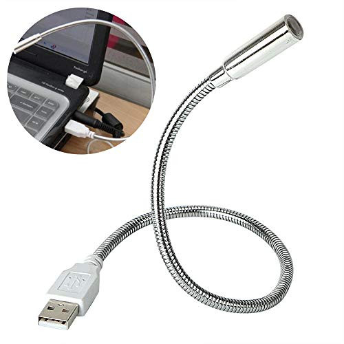 LinaLifeUSB Flexible Bright LED Night Light Lamp Laptop Portable Computer Metal PC Modern USB LED Lamp Computer Keyboard Light for Laptop Flexible Gooseneck Tube