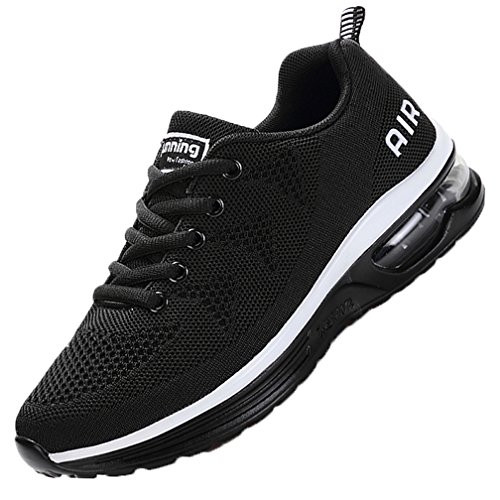 MEHOTO Womens Fashion Lightweight Tennis Walking Shoes Sport Air Fitness Gym Jogging Running Sneakers Blackwhite US 8 BM