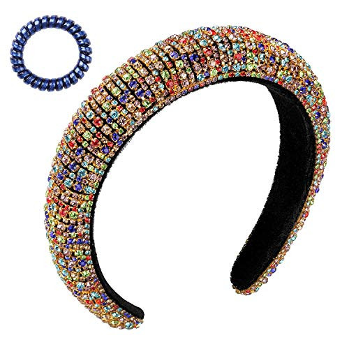 Rhinestone Padded Headband for Women Bejeweled Wide Hairband Super Sparkly and Comfortable Party Headwear Hair Hoops Hair Accessories for Womens Girls Rhinestone Padded Headband for Women Bejeweled Wide Hairband Super Sparkly and Comfortable Party Headwear Hair Hoops Hair Accessories for Womens Girls