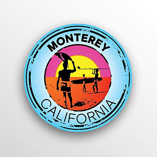 2Pack Monterey California Decal Sticker 3inch Round  Premium Quality Vinyl Sticker  UV Protective Laminate  PD1502